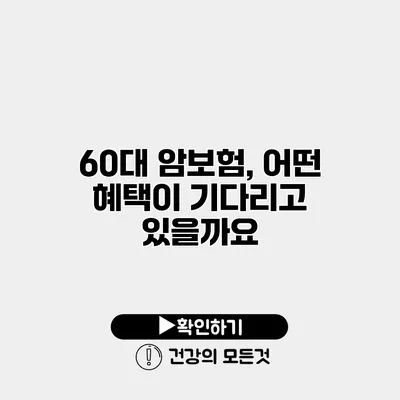 60대 암보험, 어떤 혜택이 기다리고 있을까요?