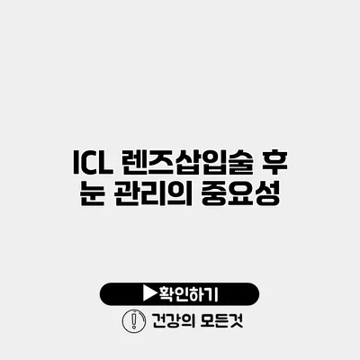 ICL 렌즈삽입술 후 눈 관리의 중요성