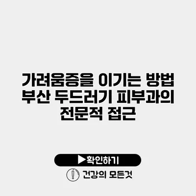 가려움증을 이기는 방법 부산 두드러기 피부과의 전문적 접근