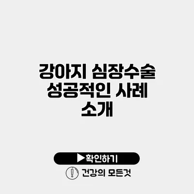 강아지 심장수술 성공적인 사례 소개