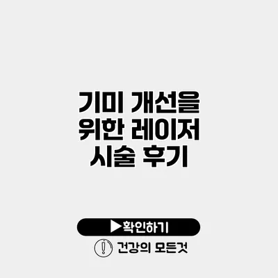 기미 개선을 위한 레이저 시술 후기
