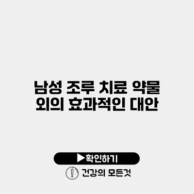 남성 조루 치료 약물 외의 효과적인 대안