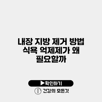 내장 지방 제거 방법 식욕 억제제가 왜 필요할까?