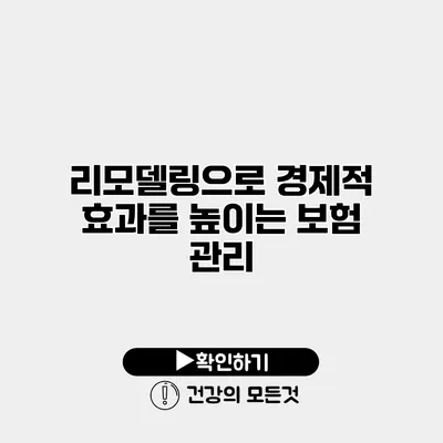 리모델링으로 경제적 효과를 높이는 보험 관리