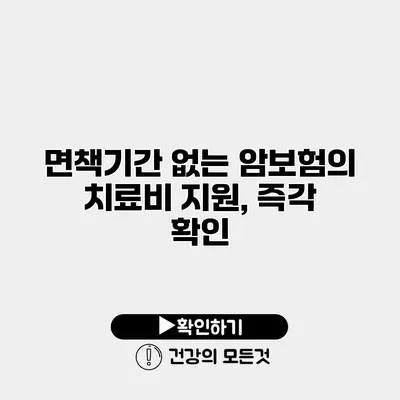 면책기간 없는 암보험의 치료비 지원, 즉각 확인