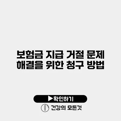 보험금 지급 거절 문제 해결을 위한 청구 방법
