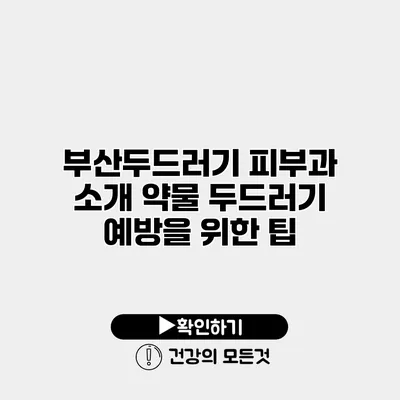 부산두드러기 피부과 소개 약물 두드러기 예방을 위한 팁