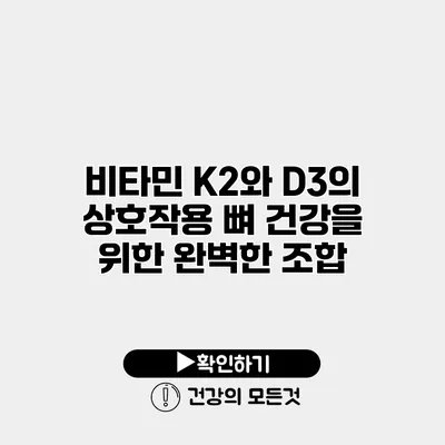 비타민 K2와 D3의 상호작용 뼈 건강을 위한 완벽한 조합