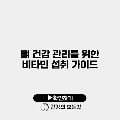 뼈 건강 관리를 위한 비타민 섭취 가이드