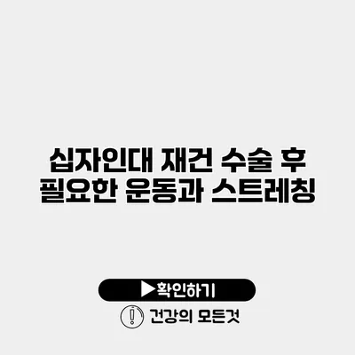 십자인대 재건 수술 후 필요한 운동과 스트레칭