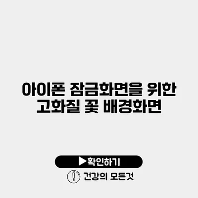 아이폰 잠금화면을 위한 고화질 꽃 배경화면