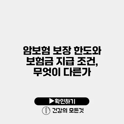 암보험 보장 한도와 보험금 지급 조건, 무엇이 다른가?
