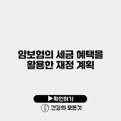 암보험의 세금 혜택을 활용한 재정 계획