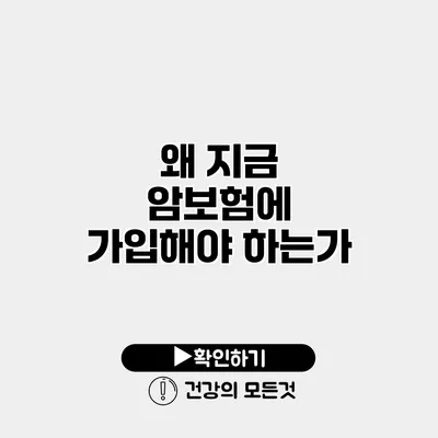 왜 지금 암보험에 가입해야 하는가?