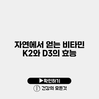 자연에서 얻는 비타민 K2와 D3의 효능