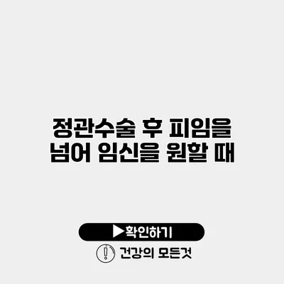 정관수술 후 피임을 넘어 임신을 원할 때