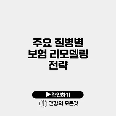 주요 질병별 보험 리모델링 전략