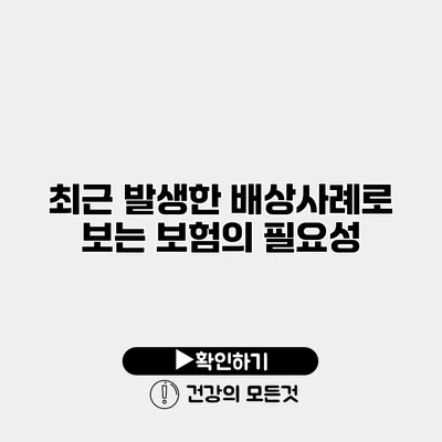 최근 발생한 배상사례로 보는 보험의 필요성