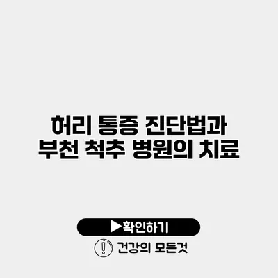허리 통증 진단법과 부천 척추 병원의 치료