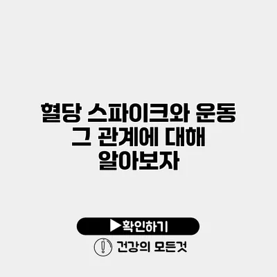 혈당 스파이크와 운동 그 관계에 대해 알아보자