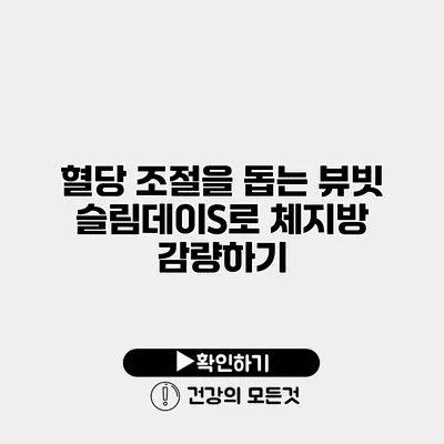 혈당 조절을 돕는 뷰빗 슬림데이S로 체지방 감량하기
