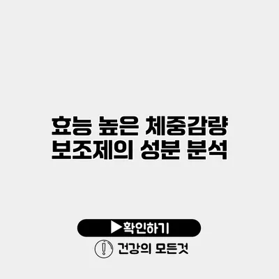 효능 높은 체중감량 보조제의 성분 분석