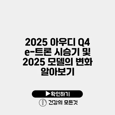 2025 아우디 Q4 e-트론 시승기 및 2025 모델의 변화 알아보기