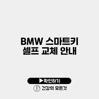 BMW 스마트키 셀프 교체 안내