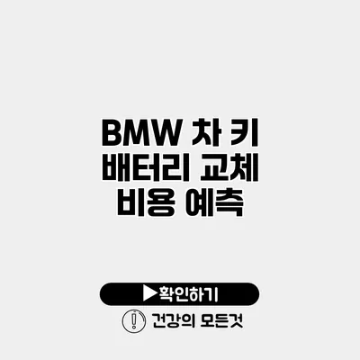 BMW 차 키 배터리 교체 비용 예측