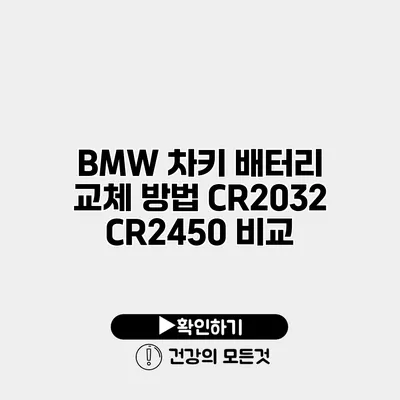 BMW 차키 배터리 교체 방법 CR2032 / CR2450 비교