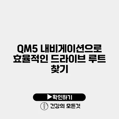 QM5 내비게이션으로 효율적인 드라이브 루트 찾기