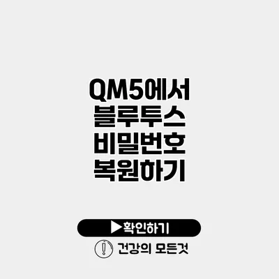 QM5에서 블루투스 비밀번호 복원하기