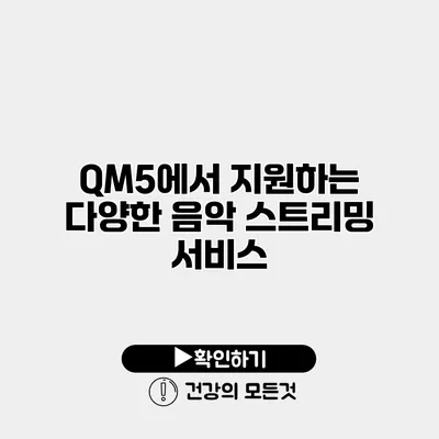 QM5에서 지원하는 다양한 음악 스트리밍 서비스