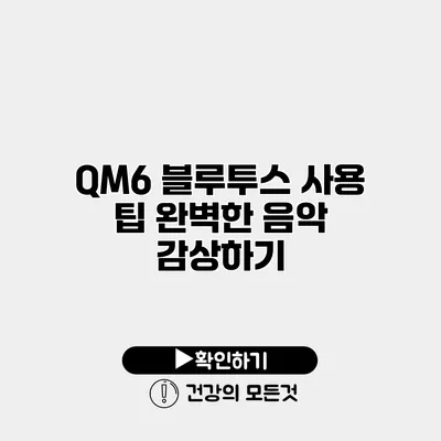 QM6 블루투스 사용 팁 완벽한 음악 감상하기
