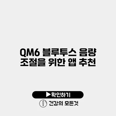 QM6 블루투스 음량 조절을 위한 앱 추천