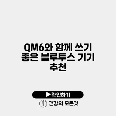 QM6와 함께 쓰기 좋은 블루투스 기기 추천
