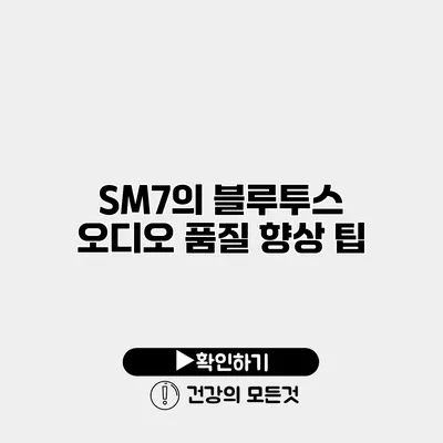 SM7의 블루투스 오디오 품질 향상 팁