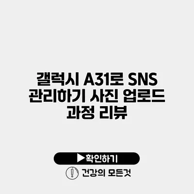 갤럭시 A31로 SNS 관리하기 사진 업로드 과정 리뷰