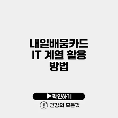 내일배움카드 IT 계열 활용 방법