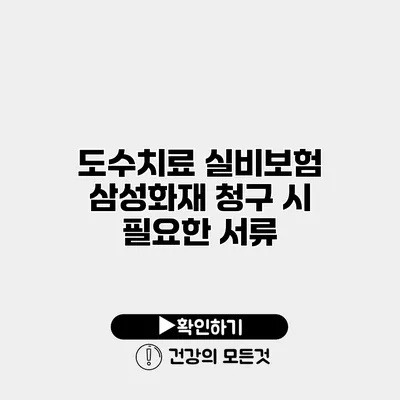 도수치료 실비보험 삼성화재 청구 시 필요한 서류