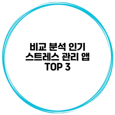 비교 분석 인기 스트레스 관리 앱 TOP 3