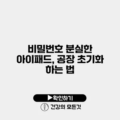 비밀번호 분실한 아이패드, 공장 초기화 하는 법