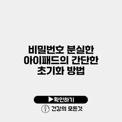 비밀번호 분실한 아이패드의 간단한 초기화 방법