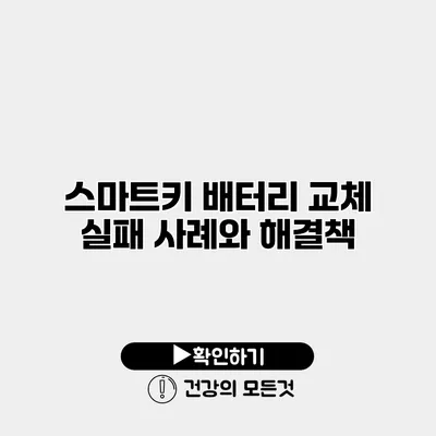 스마트키 배터리 교체 실패 사례와 해결책