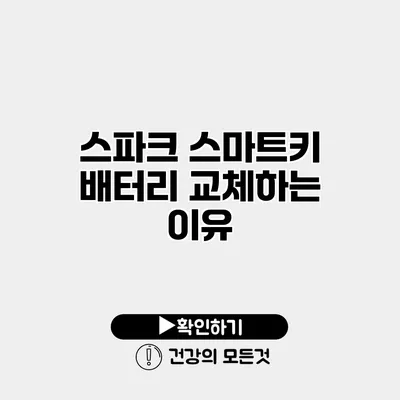 스파크 스마트키 배터리 교체하는 이유