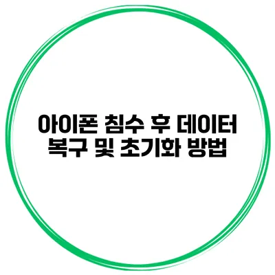 아이폰 침수 후 데이터 복구 및 초기화 방법