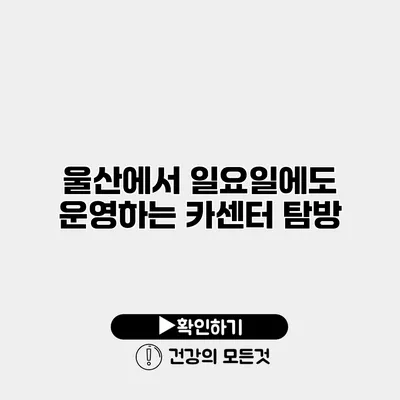 울산에서 일요일에도 운영하는 카센터 탐방
