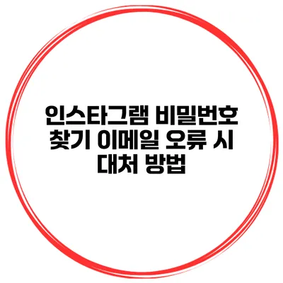 인스타그램 비밀번호 찾기 이메일 오류 시 대처 방법