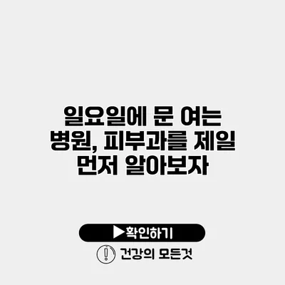 일요일에 문 여는 병원, 피부과를 제일 먼저 알아보자