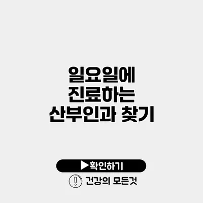 일요일에 진료하는 산부인과 찾기